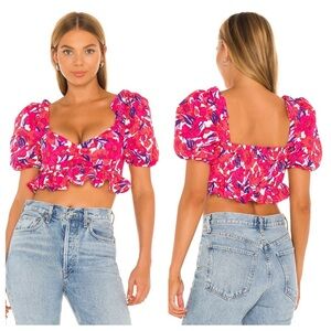 Lovers and Friends Brady Cropped Top Tawny Floral M